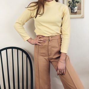 Canary Ribbed Mock Neck